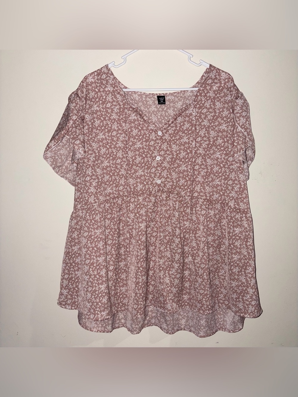 SHEIN Dusty Rose Floral Blouse